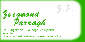 zsigmond parragh business card